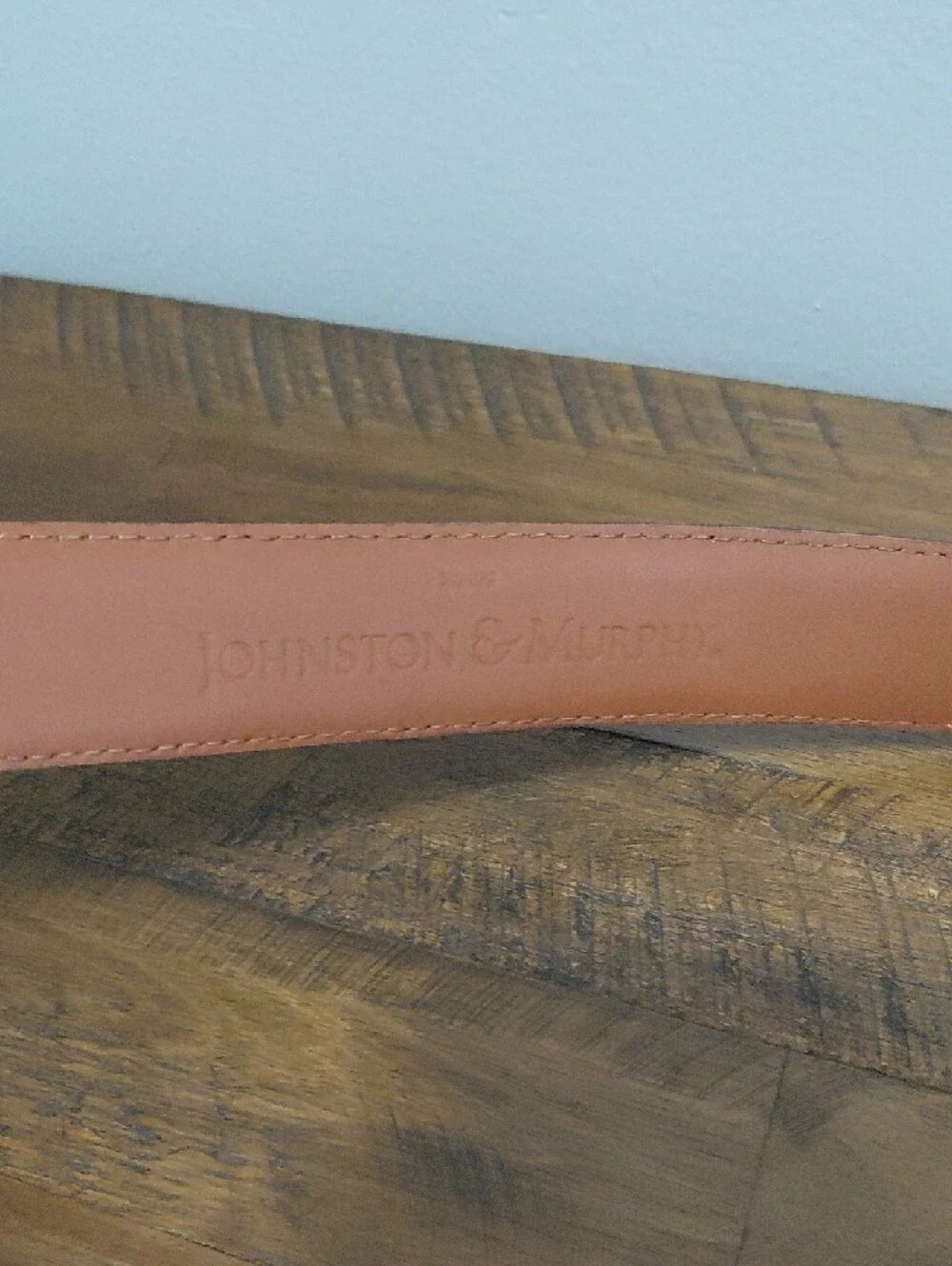 Johnston & Murphy Brown Leather Belt with Brass Buckle Sz 40